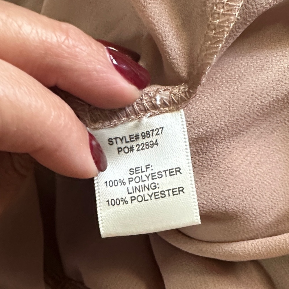Skies Are Blue Blush Champagne Tiered Maxi Dress Pleated Party Holiday Small NWT - Picture 10 of 10